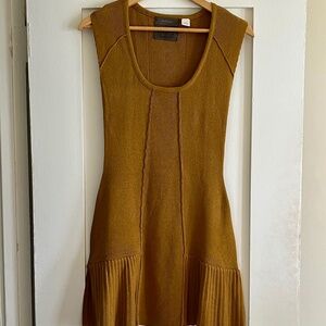SOLD—Anthropologie Guinevere Sweater Tunic Kinit Mini Dress Small Mustard